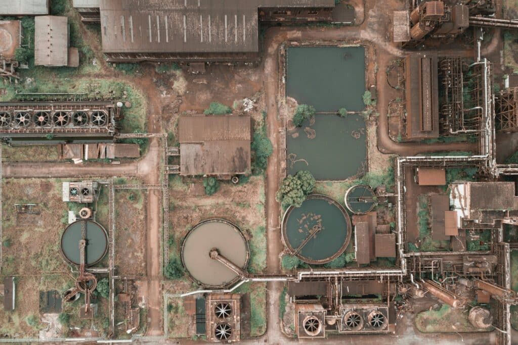 City water system plant captured from above.