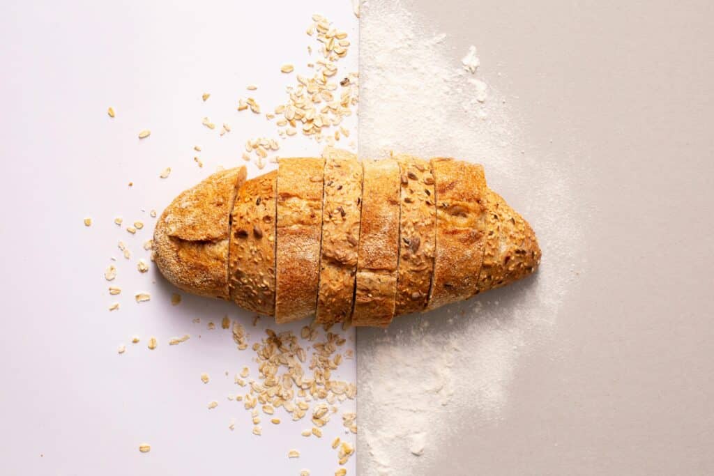 Bread sliced.